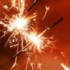 Two Burning Sparklers in Close-Up